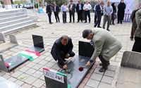 گلباران و غبار روبی مزار شهدا در مهاباد
